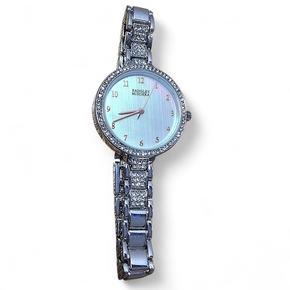 Badgley Mischka Women’s Crystal Stainless Steel Bracelet Watch NWOT main image 5